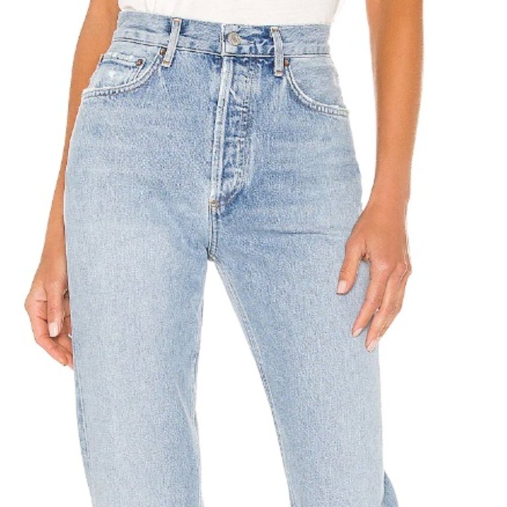 AGOLDE Lana Mid Rise Vintage Straight Jeans – Riptide Wash (Size 28)
